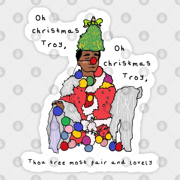 Community - Christmas Troy (with writing) Sticker by JennyGreneIllustration